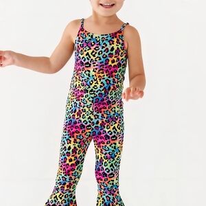 Colorful Leopard Print Kids Jumpsuit